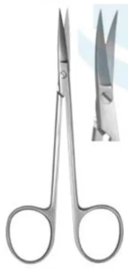 Ножиці препараційні Келлі, гострокінцеві, вертикально-зігнуті, 180 мм RAJ IMPEX 04-236